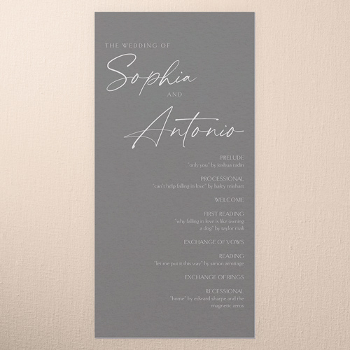 Torn Textures Wedding Program, Beige, 4x8 Flat Program, Standard Smooth Cardstock, Square, Apricot Mousse