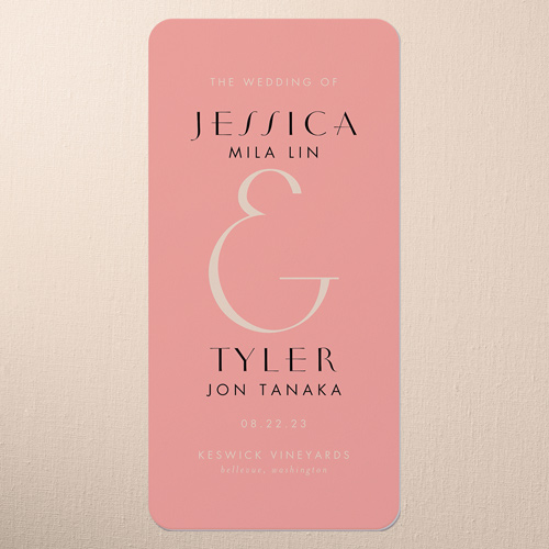 Chromatic Charm Wedding Program, Pink, 4x8 Flat Program, Matte, Signature Smooth Cardstock, Rounded, Magenta