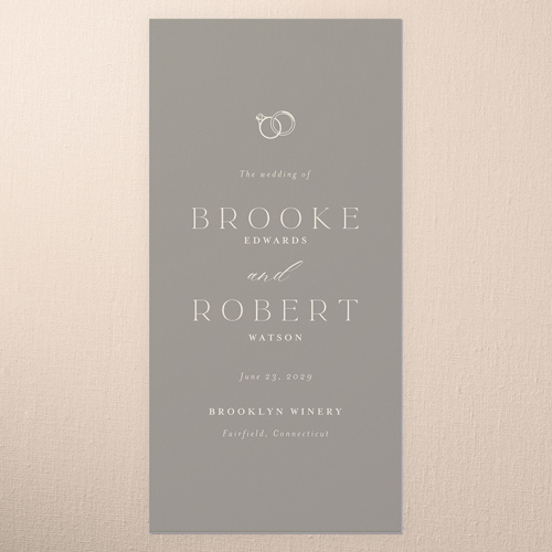 Luminous Border Wedding Program, Brown, 4x8 Flat Program, Standard Smooth Cardstock, Square, Taupe