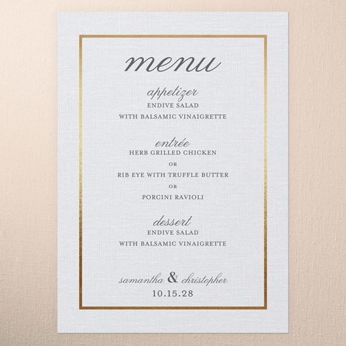 5x7 Wedding Flat Menus