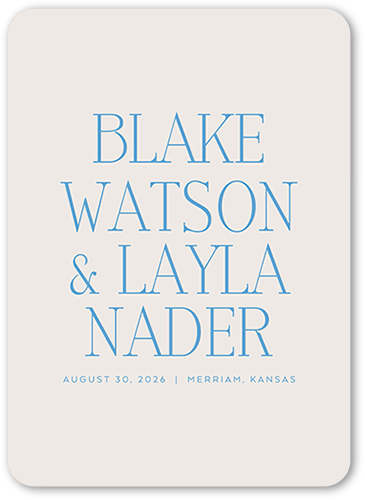 Majestic Marriage Wedding Menu, Blue, 5x7 Flat Menu, Matte, Signature Smooth Cardstock, Rounded, Blue