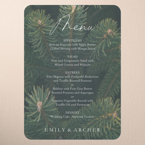 Leafy Lush Wedding Menu, Brown, 5x7 Flat Menu, Matte, Signature Smooth Cardstock, Rounded, Brown