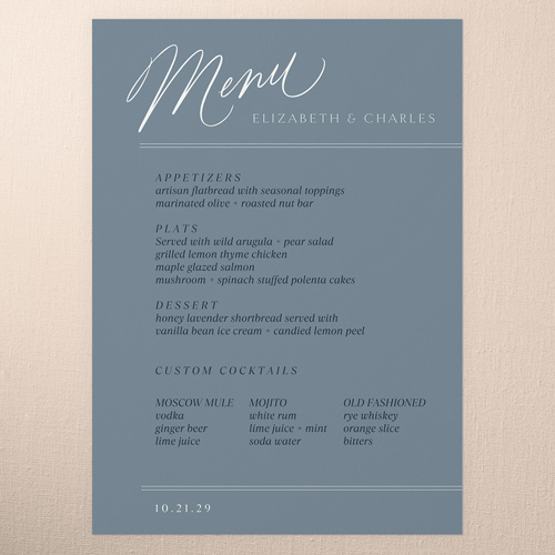 Stunning Floral Corners Wedding Menu, Beige, 5x7 Flat Menu, Matte, Signature Smooth Cardstock, Square, Latte