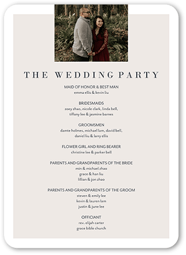 Novel Photo Wedding Program, Purple, 5x7 Flat Program, Standard Smooth Cardstock, Rounded, Whisper