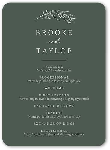 Artful Arches Wedding Program, Beige, 5x7 Flat Program, Pearl Shimmer Cardstock, Rounded