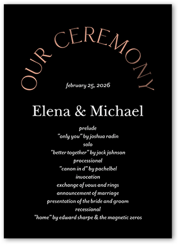Luminous Cycle Wedding Program, Orange, 5x7 Flat Program, Standard Smooth Cardstock, Square