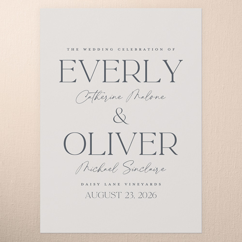 Forever We Do Wedding Program, Gray, 5x7 Flat Program, Write Your Own Greeting, Luxe Double-Thick Cardstock, Square, Gray