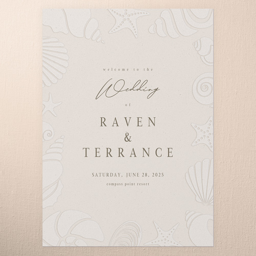 Regional Icons Wedding Program, Pink, 5x7 Flat Program, Pearl Shimmer Cardstock, Square, Blush Pink