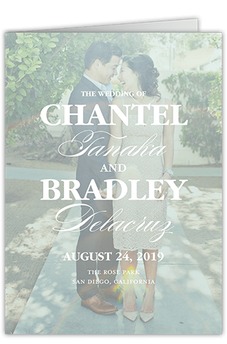 Picture Perfect Couple Wedding Program, Green, 5x7, Pearl Shimmer Cardstock, Square