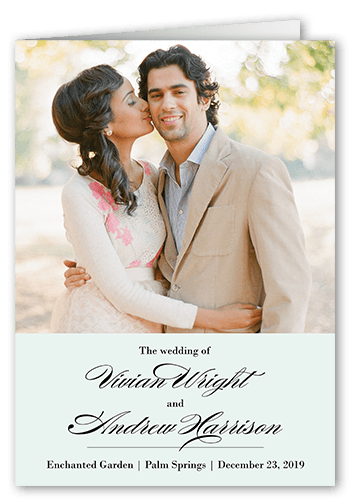 Grandeur Affair Wedding Program, Blue, 5x7, Pearl Shimmer Cardstock, Square