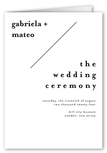 Modern Stylings Wedding Program, White, 5x7, Matte, Folded Smooth Cardstock, Square, White