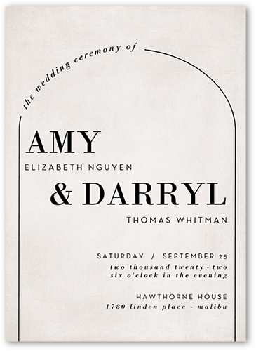 Threshold Wedding Program, Grey, 5x7, Pearl Shimmer Cardstock, Square, Whisper Gray