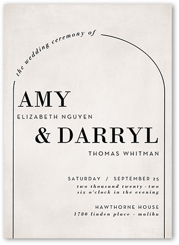 Threshold Wedding Program, Grey, 5x7, Matte, Folded Smooth Cardstock, Square