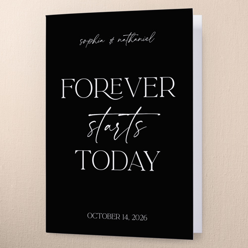 Soothing Showcase Wedding Program, Black, 5x7, Write Your Own Greeting, Matte, Folded Smooth Cardstock, Square, Black
