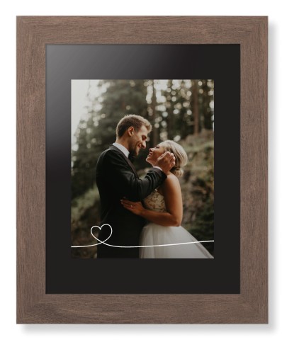 Heart Line Art Framed Print, Walnut, Contemporary, Black, Black, Single piece, 8x10, White, white