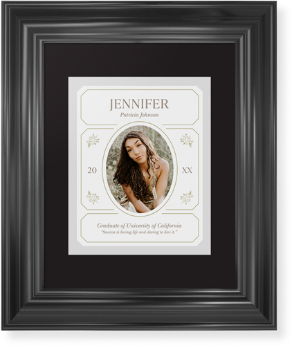 Vintage Stationery Frame Framed Print, Black, Classic, None, Black, Single piece, 8x10, Gray