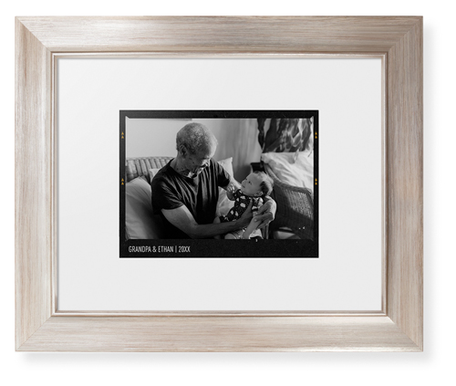 Film Frame Framed Print, Metallic, Modern, White, White, Single piece, 8x10, White, white