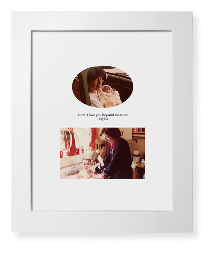 Oval Vignette Portrait Framed Print, White, Contemporary, White, White, Single piece, 8x10, White, white