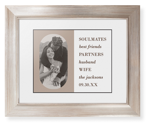 Traits of the Best Framed Print, Metallic, Modern, Black, White, Single piece, 8x10, Beige, rye