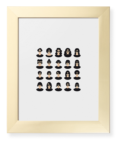 Modern Girls Framed Print, Matte Gold, Contemporary, White, White, Single piece, 8x10, Multicolor