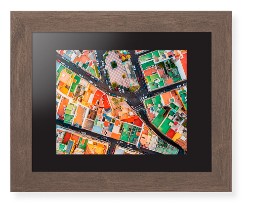 Aerial View Framed Print, Walnut, Contemporary, None, Black, Single piece, 8x10, Multicolor