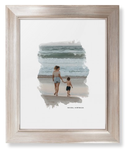 Brushed Moments Framed Print, Metallic, Modern, White, White, Single piece, 8x10, White, white