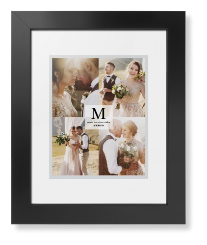 Classic Initial Framed Print, Black, Contemporary, None, White, Single piece, 8x10, Gray
