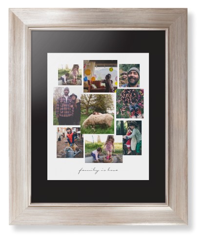 Gallery Collage of Nine Framed Print, Metallic, Modern, Black, Black, Single piece, 8x10, White, white