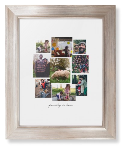 Gallery Collage of Nine Framed Print, Metallic, Modern, White, White, Single piece, 8x10, White, white