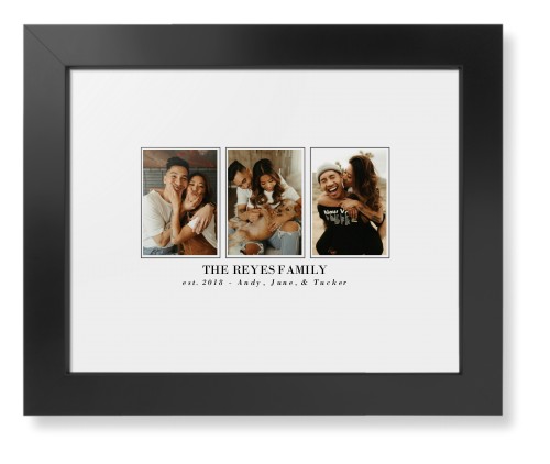 Classic Trio Framed Print, Black, Contemporary, White, White, Single piece, 8x10, White
