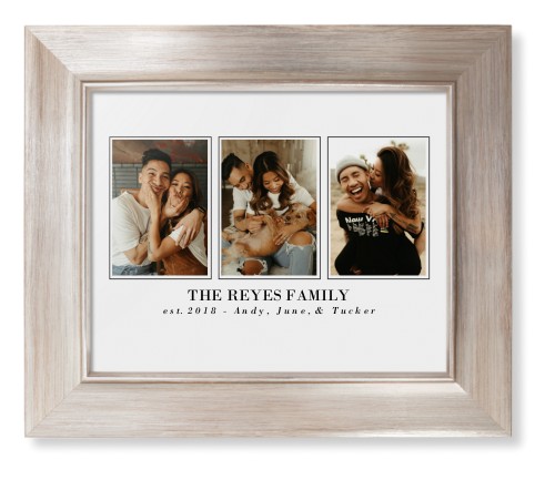 Classic Trio Framed Print, Metallic, Modern, None, None, Single piece, 8x10, White, white