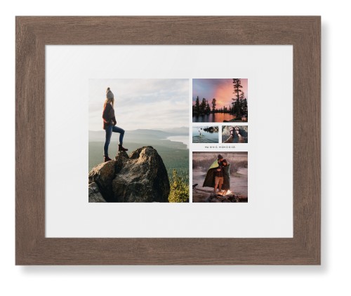 Hero Collage Framed Print, Walnut, Contemporary, None, White, Single piece, 8x10, Multicolor