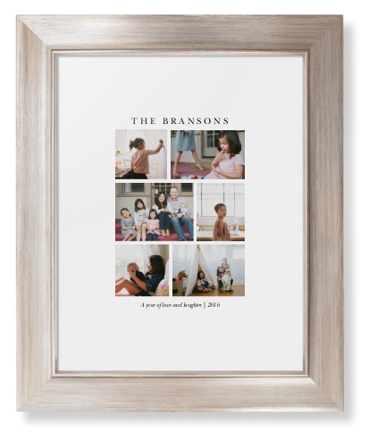 Gallery Montage of Memories Framed Print, Metallic, Modern, White, White, Single piece, 8x10, White