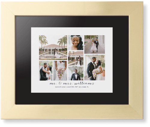 Clean Gallery Collage of Eight Framed Print, Matte Gold, Contemporary, Black, Black, Single piece, 8x10, Multicolor, multi