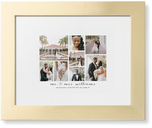 Clean Gallery Collage of Eight Framed Print, Matte Gold, Contemporary, White, White, Single piece, 8x10, Multicolor