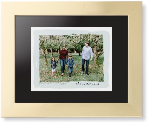 Brush Stroke Border Framed Print, Matte Gold, Contemporary, Black, Black, Single piece, 8x10, Gray