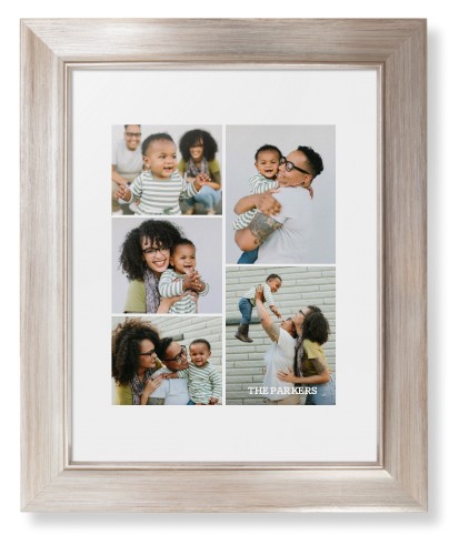 Gallery of Five Portrait Framed Print, Metallic, Modern, White, White, Single piece, 8x10, Multicolor, multi