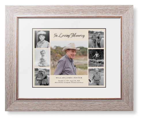 Gallery of Seven Memorial Framed Print, Rustic, Modern, Black, White, Single piece, 8x10, Multicolor, multi