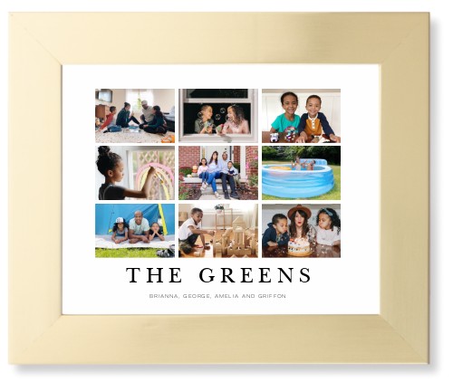 Modern Grid Gallery of Nine Framed Print, Matte Gold, Contemporary, None, None, Single piece, 8x10, Multicolor, multi