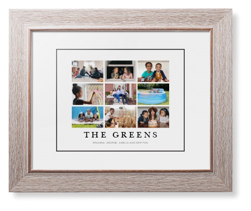 Modern Grid Gallery of Nine Framed Print, Rustic, Modern, Black, White, Single piece, 8x10, Multicolor, multi