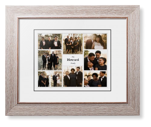 Modern Family Collage Framed Print, Rustic, Modern, Black, White, Single piece, 8x10, White, white
