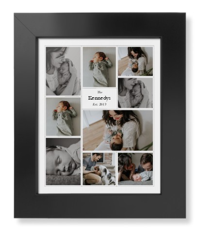 Modern Family Collage Portrait Framed Print, Black, Contemporary, None, None, Single piece, 8x10, White, white