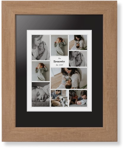 Modern Family Collage Portrait Framed Print, Natural, Contemporary, White, Black, Single piece, 8x10, White