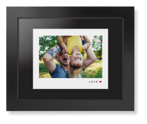 Modern Love Heart Framed Print, Black, Contemporary, White, Black, Single piece, 8x10, White, white