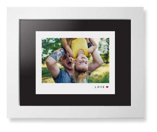 Modern Love Heart Framed Print, White, Contemporary, Black, Black, Single piece, 8x10, White, white