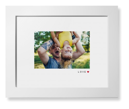 Modern Love Heart Framed Print, White, Contemporary, White, White, Single piece, 8x10, White, white