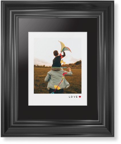 Modern Love Heart Portrait Framed Print, Black, Classic, White, Black, Single piece, 8x10, White, white