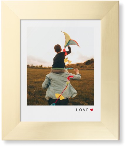Modern Love Heart Portrait Framed Print, Matte Gold, Contemporary, None, None, Single piece, 8x10, White, white