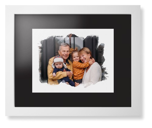 Brushed Moments Landscape Framed Print, White, Contemporary, Black, Black, Single piece, 11x14, White, white