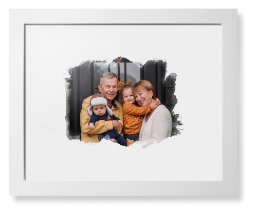 Brushed Moments Landscape Framed Print, White, Contemporary, White, White, Single piece, 11x14, White, white